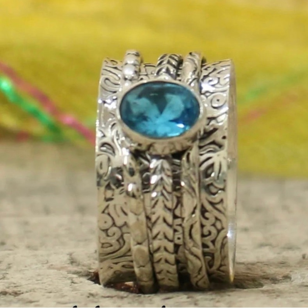 Sterling Silver 925 Spinner Ring - image 3